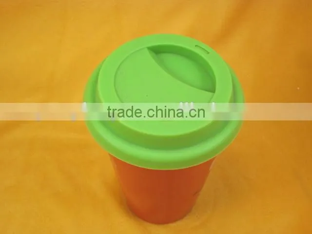 YF11022 double layer ceramic mug with silicone lid