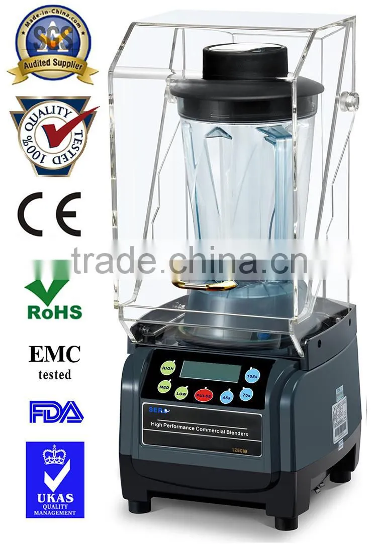 HIGH performance multi-function commercial vegetable juice blenders 1250W with sound cover