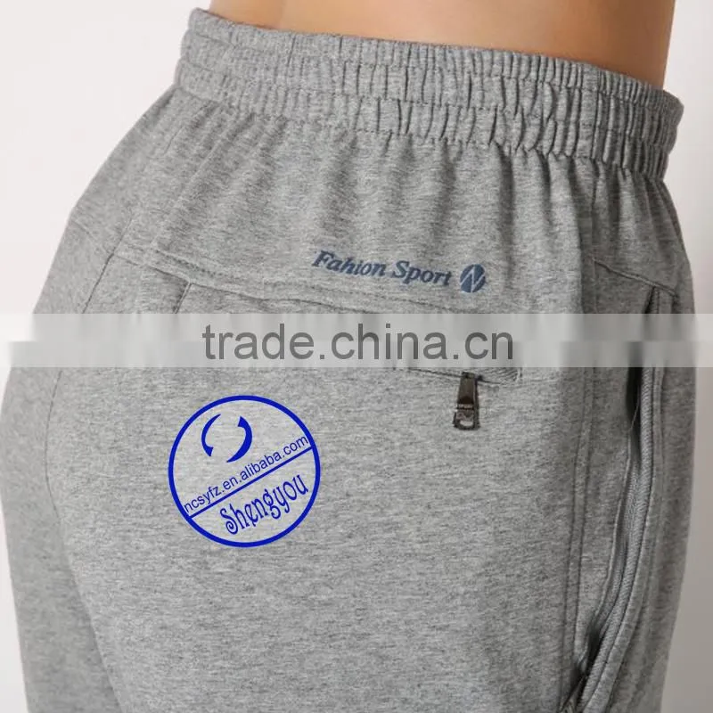 2015 custom mens sport jogger pants grey color wholesale sweatpants