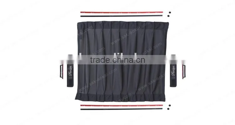 Luxury thick car side window curtain, aluminum rails car sunshade