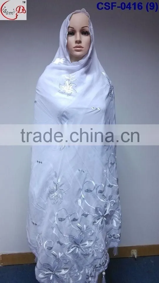 SCF-0416 High popular hot fashion ladies scarf with fancy design good quality for African women wedding party decoration