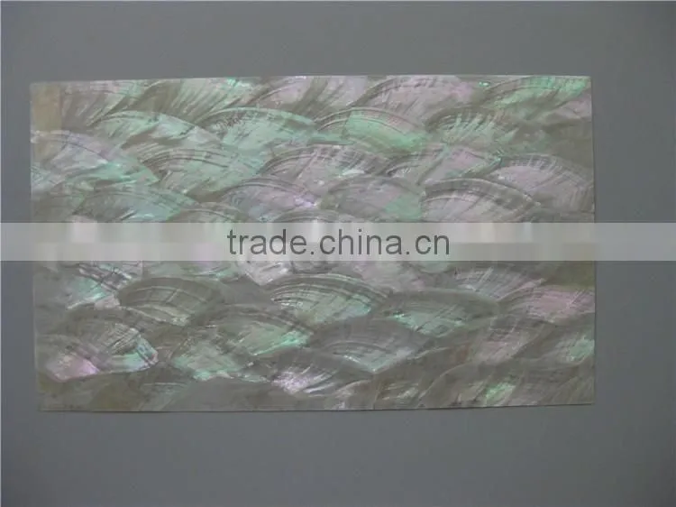 nature white with green Donkey'-ear mother of pearl paua shell sheet