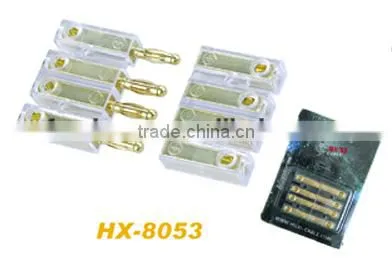 Car audio Gold plated banana block 4 males +4 females,car audio accessories
