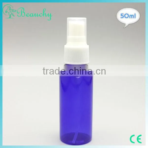 2015 China alibaba 50ml white blue green red amber plastic water bottle