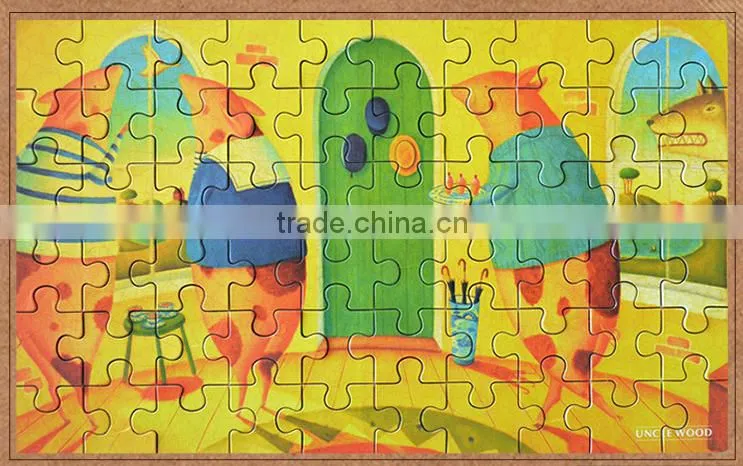uncle wood(Germany ) 60 piece High quality puzzles jigsaw tin box packaging