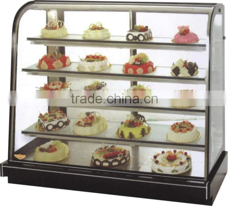 High quality fan cooling display cabinet and showcase for cake moderate temperature