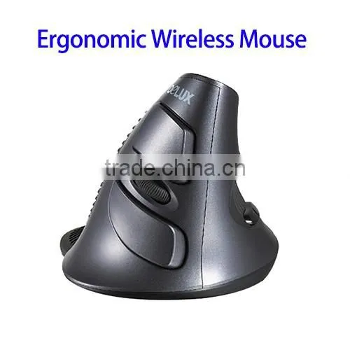 Shenzhen Factory OEM Delux M618 Wireless Vertical Ergonomic Mouse, USB Upright Laser Comfort Mice