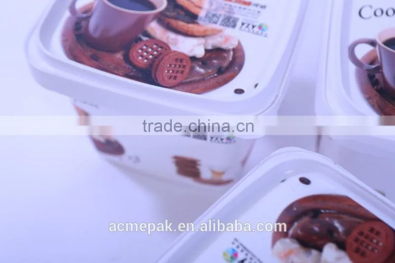 48oz IML biscuits ice cream cheese box with lid