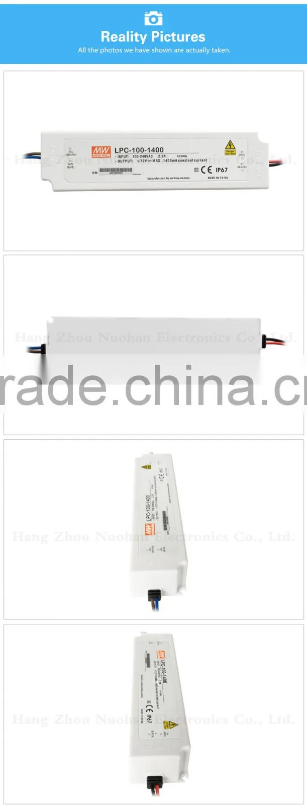 100w Waterproof constant current 1400ma led driver with IP67