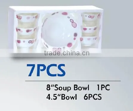 Hot Sales!! Heat Resistant Opal Glassware 7pcs Bowl Set Microwave Safe