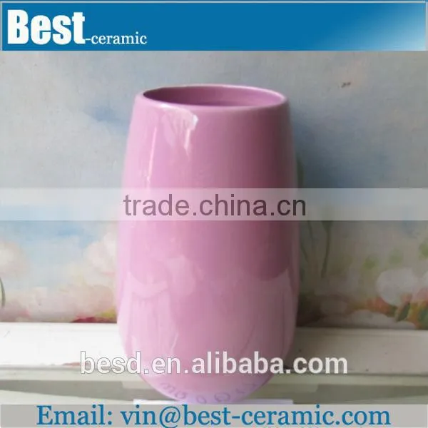 tall blank purple ceramic flower pots
