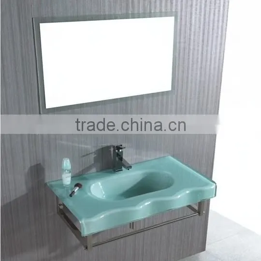 North American glass vanity with mirror
