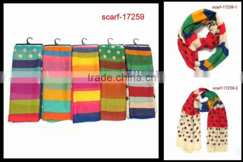 office ladies viscose stripe scarf
