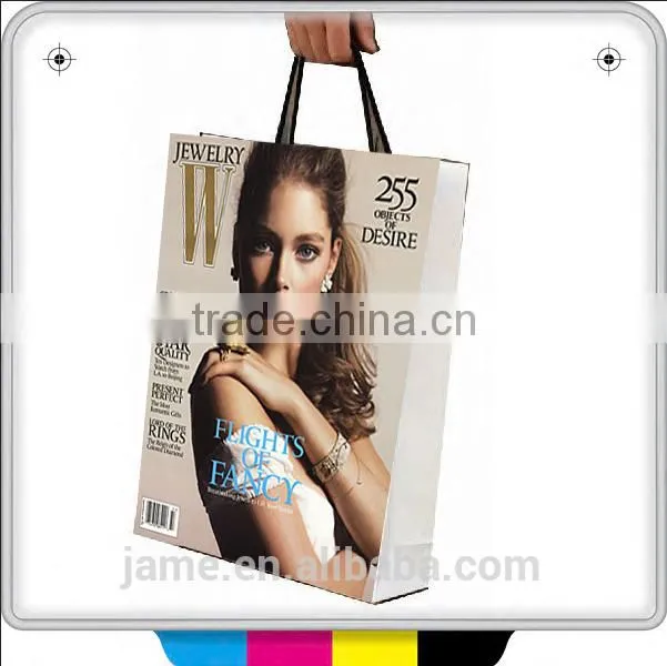 magazine design paper bag by custom logo