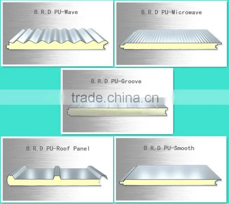 B.R.D Easy installation PU sandwich panel roof panel