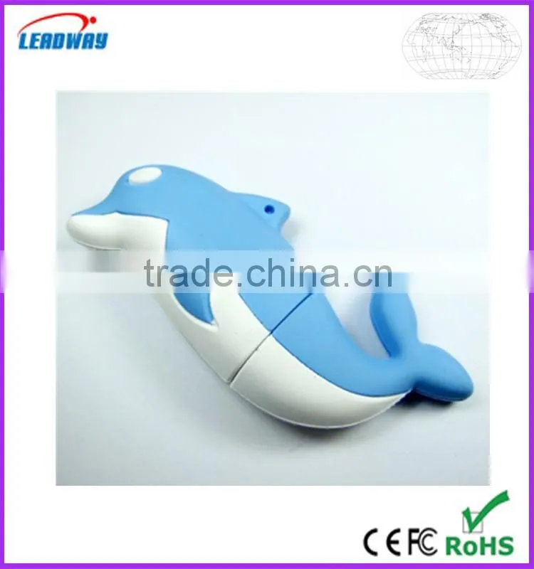 dophin shaped usb pen drive with keyring wholesale china