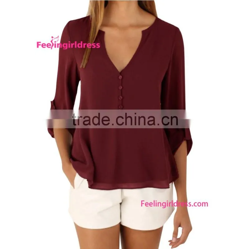 2016 New fashionable cutting blouse patch work designs