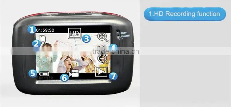 Touch Screen Cheap Sports Camera For Videoing, Taking Photos, Vehicle-mounted Mode, Hard Disk, PC Cam