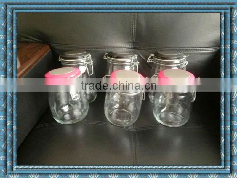 glass storage jars with 2 sides stand