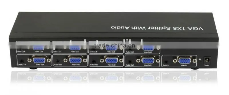 New premium 1080p vga splitter 1 input 8 output with 3.5mm audio for hot video player