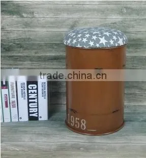 Vintage Metal Storage Stool