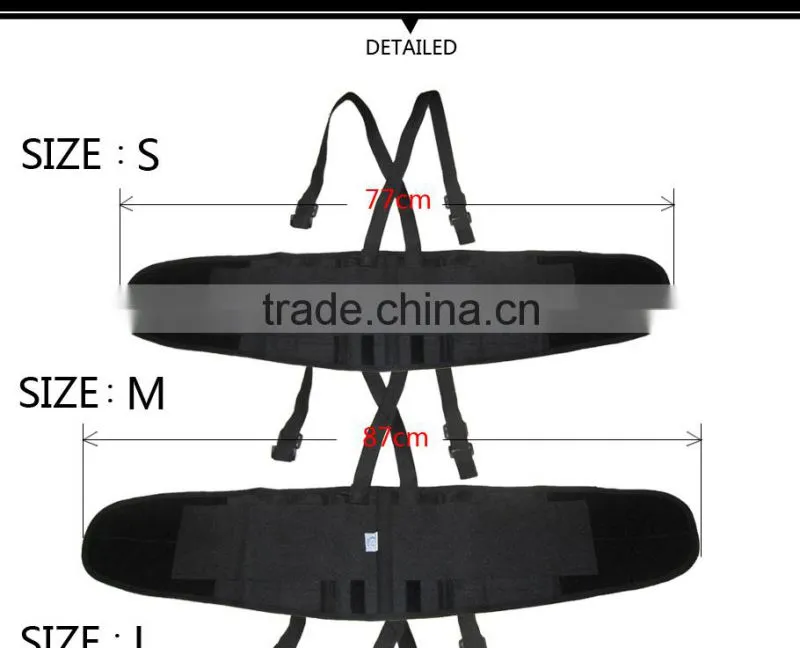 Lumbar back for workers, heavy duty back support with suspenders