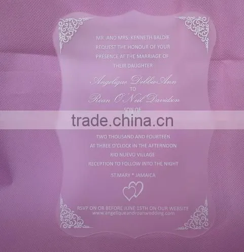 Custom clear acrylic birthday invitation cards for kids