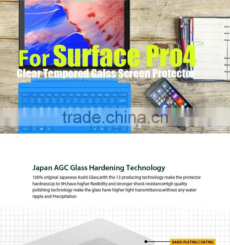 High Quality Tempered Glass Screen Guard for Surface Pro 4 12.3 inch
