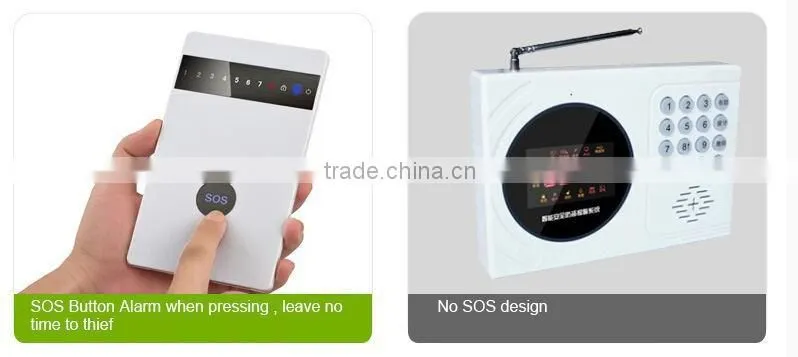 Newest Wireless GSM home alarm system with Touch Panel Home security burglar alarm System (KR-G15)