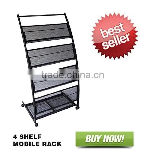 Metal Mobile Literature Magazine Rack