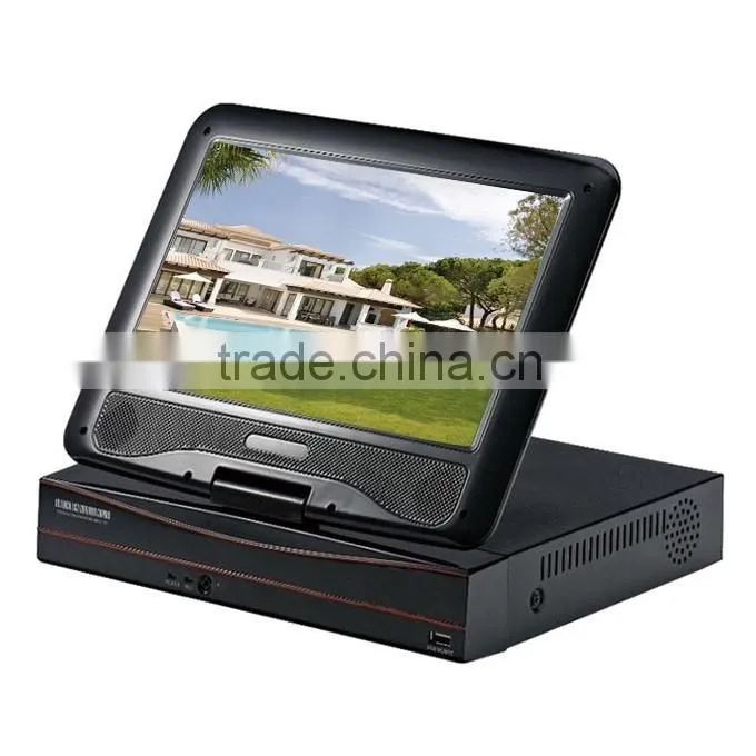 Cloud P2P 4 channel POE NVR with 10.1 inch monitor
