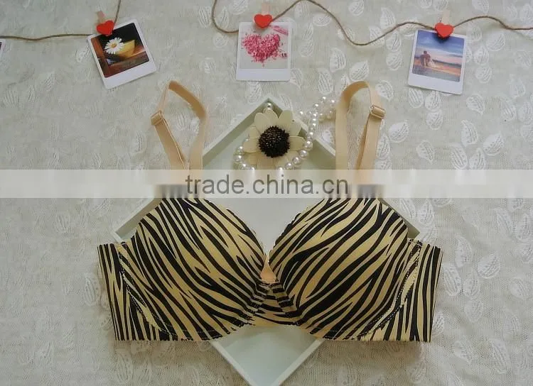 Zebra print one piece seamless bra nylon bra