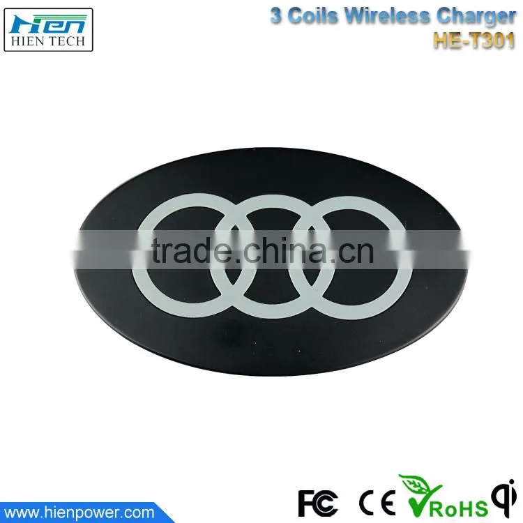 China factory supply high efficiency universal 3 coils power qi wireless mobile chargers