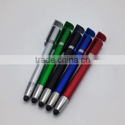 mobile phone support twist pen with big clip, screen touch pen