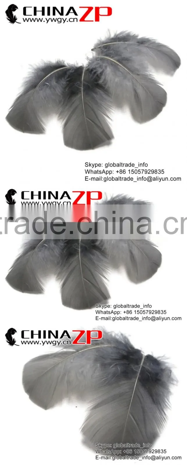 CHINAZP Hottest Plume Items Wholesale Dyed Grey Turkey T-Base Body Plumage Feathers for Decorations