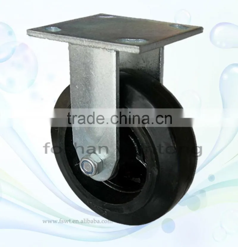 Top Plate Iron Core Rubber Heavy Duty Trolley Industrial Caster Wheel