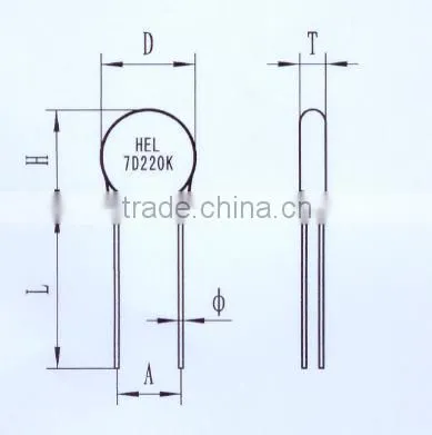 zinc metal oxide varistor surge arrestor surge absorber 7mm 100V/1mA movs SPD VAR60VAC metal oxide varistor