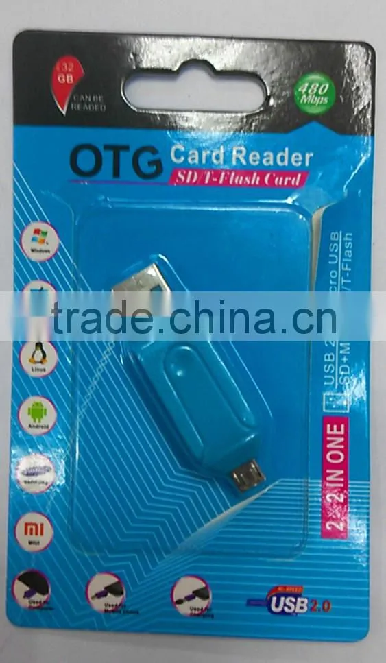 colorful micro usb card reader otg for smart phone
