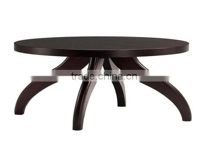 modern round plywood table top curved legs coffee table for sale