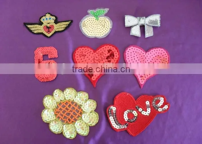 Different kinds sequin embroidered alphabet patch