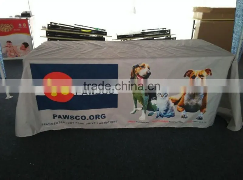 Whosale polyester Rectangular type table cover with logo