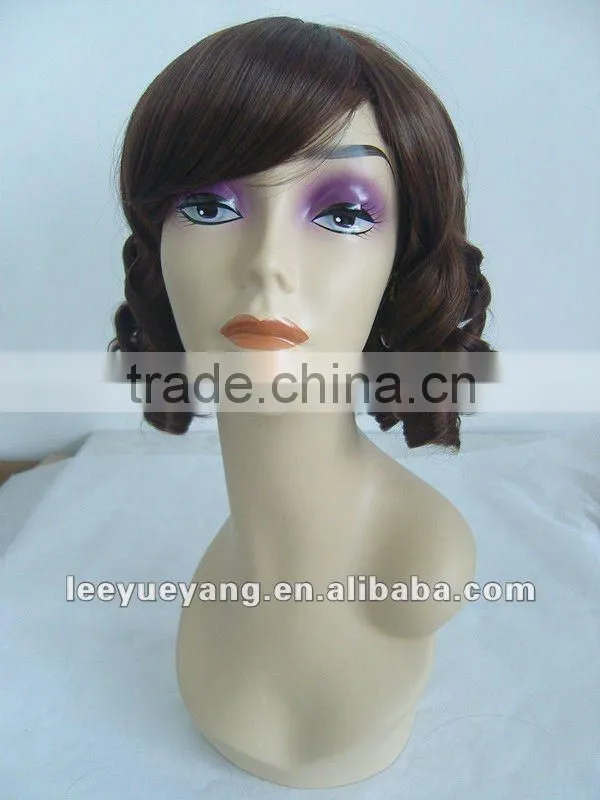 Primitive elegant synthetic hair spring curl wigs for white women