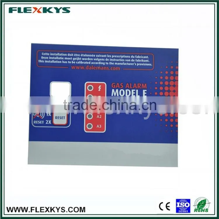 Plastic PET graphic overlay for gas alarm