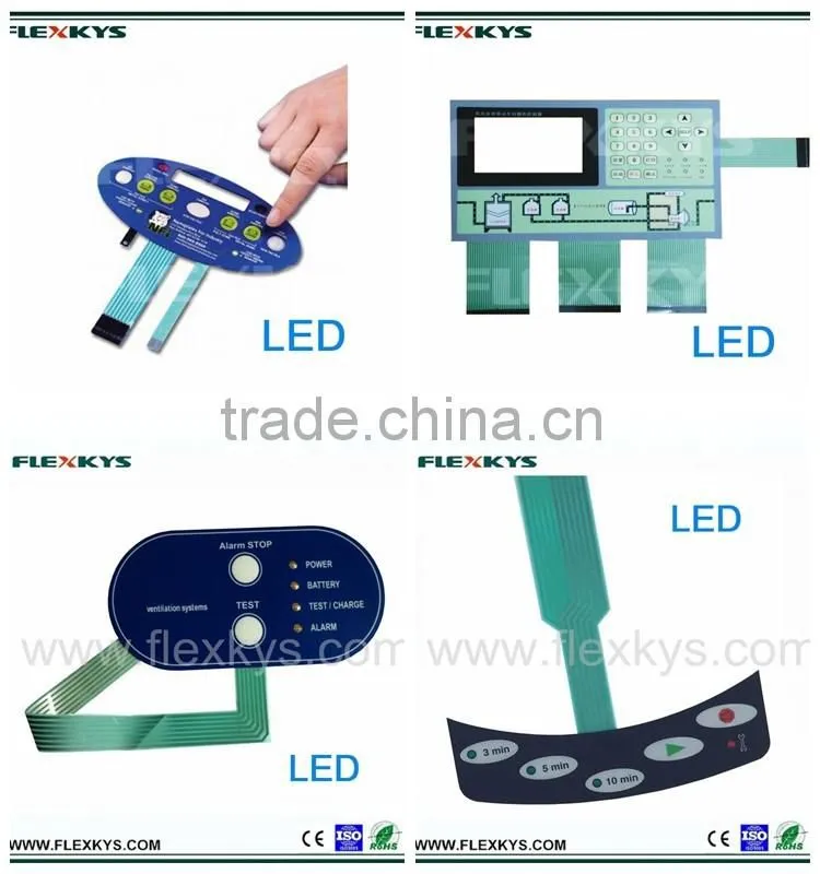LED tactile flex pad button waterproof membrane switches