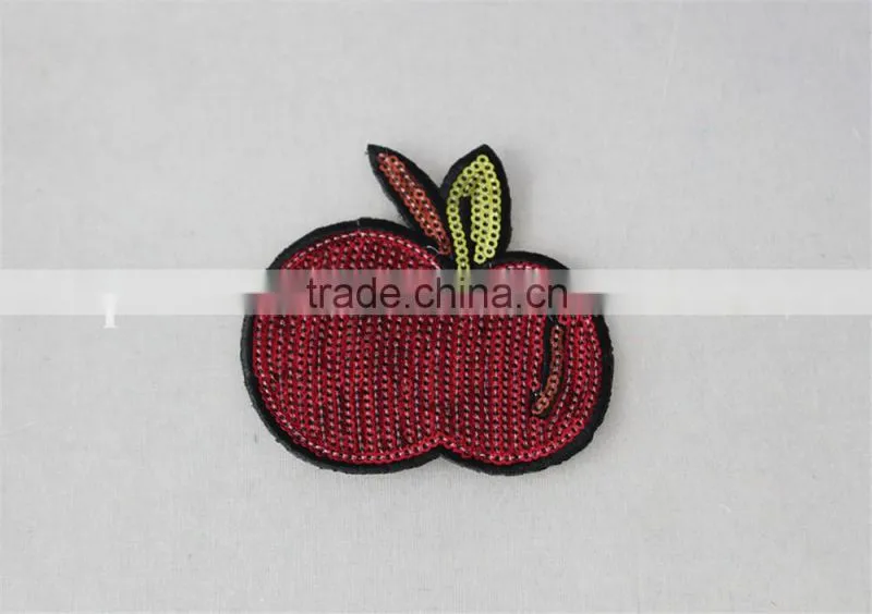 good price embroidery patch red cherry printting sew on collar for sale