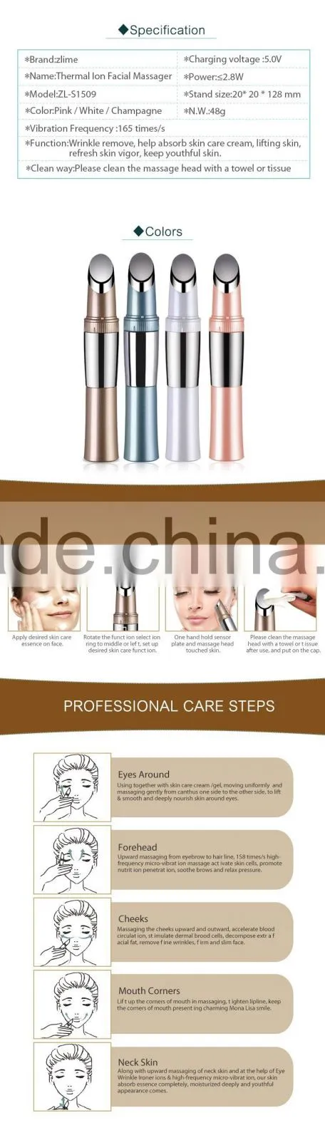 Electric Ionic mini smart facial massager machine