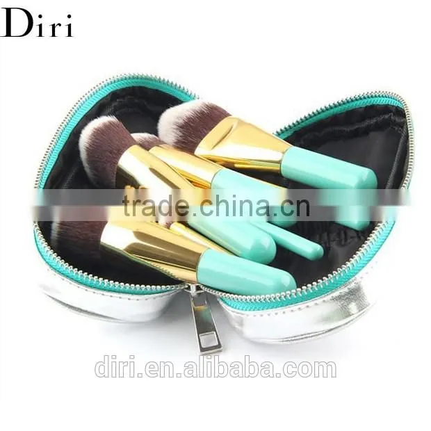 High quality synethetic hair 9pcs lemon color makeup brush set