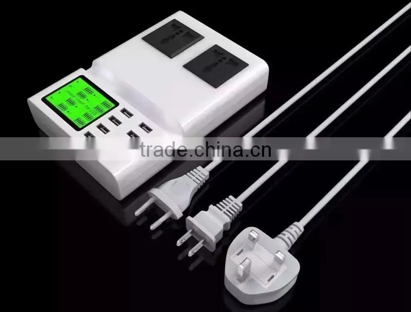 8 ports extension socket usb power strip sockets with LED light