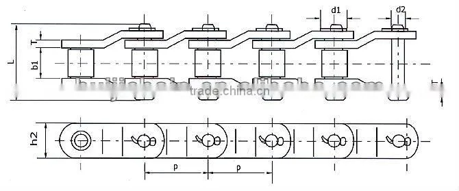 Heavy duty cranked link transmission chain 2512