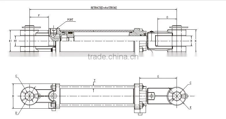 high quality heavy duty tie rod double acting hydraulic cylinder